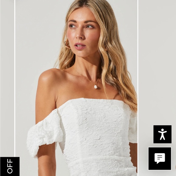 ASTR the label Raina off the shoulder crinkle mini dress - Picture 2 of 7